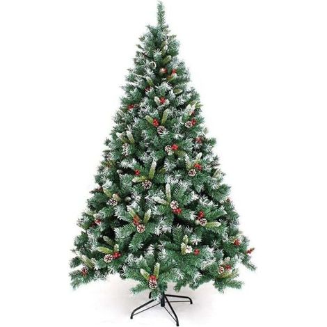 Arbre de Noël Artificiel de 5 Pieds, Arbre de Noël en épicéa à charnière Non éclairé avec 450 branches et support pliable en métal, for intérieur extérieur,parfait pour Noël (1/5)