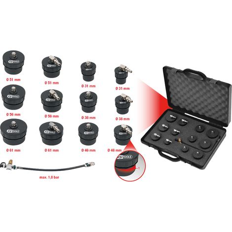 KS-Tools 150.1825 Turbolader-Bajonett-Ladeluft-Sys tem-Prüfkoffer-Satz, 13-tlg. (1/5)