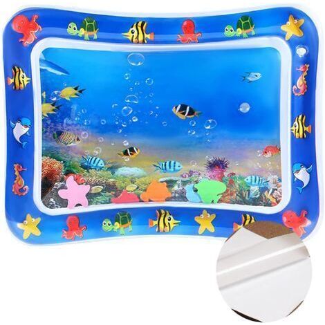 Tapis d'eau gonflable pour chat, épais, frais et confortable (50 x 65 cm, poissons tropicaux) (1/5)