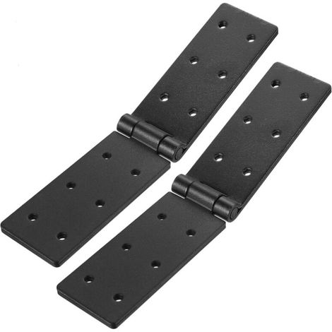 2 Pièces Charnières Pliantes Noires Robustes(Vis non incluses.), Charniere Caisse, Charnière Coffre, Charnière pour Meuble Jardin en Bois Tiroir Coffre Armoire Exterieur (1/5)