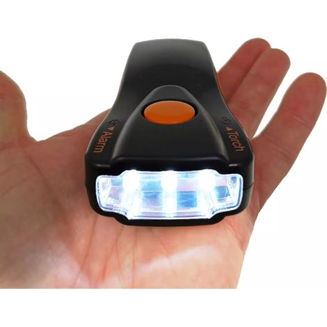 Lampe torche LED 2-en-1 de sécurité avec alarme - Gardiennage / Alerte / Défense / Urgence - Sirène intégrée 125 dB (1/4)