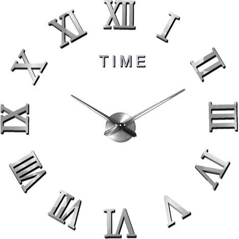 Horloge murale 3D à faire soi-même, moderne et silencieuse, grande horloge murale, autocollant miroir XXL (1/3)