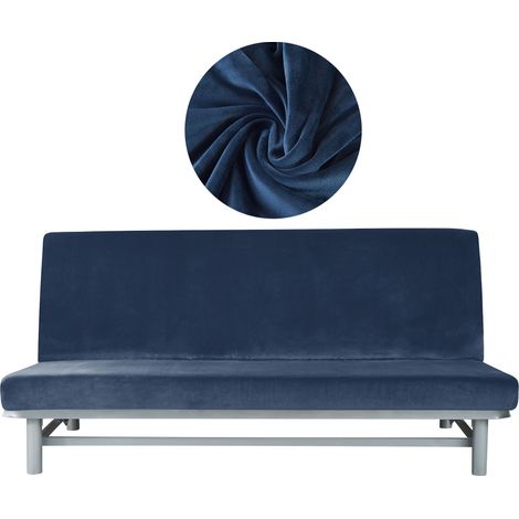 Sofabezug für Bett 190-210 cm, Dunkelblau, Velours