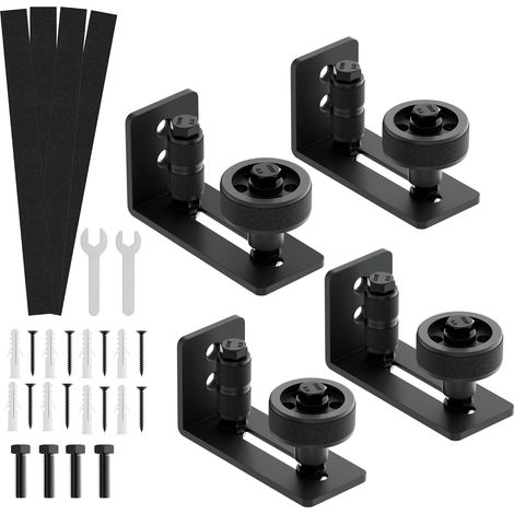 lot de 4 guide de sol pour porte de grange coulissante, réglable (1/5)