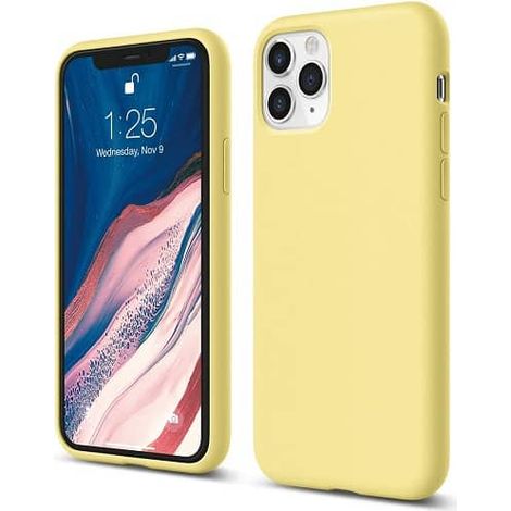 Funda silicona iphone 11PRO max textura suave  Amarillo claro (1/3)