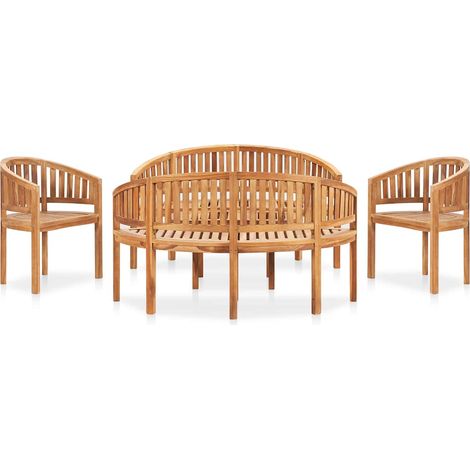 vidaXL Juego de muebles de jardín 5 piezas madera maciza de teca (1/5)
