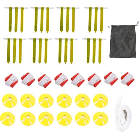 Lot de ceintures et drapeaux de flag football pour enfants, adolescents, adultes - Entraînement intérieur/extérieur - Couleurs rouge et jaune (1/5)