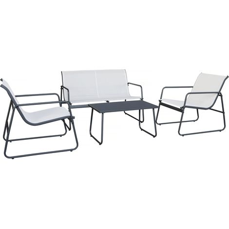 Set di mobili da giardino in metallo "Fortaleza" - 4 posti - Beige