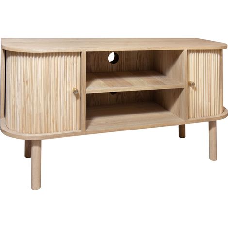 Meuble télévision en bois clair avec portes coulissantes, HECTOR (1/5)