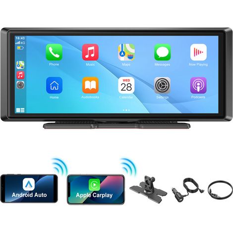 Autoradio portable avec écran tactile de 8,1 pouces, sans fil, CarPlay et Android Auto, mains libres (1/5)