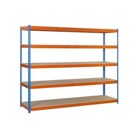 Simonrack Regalsystem Metall Blau Orange Holz Robust