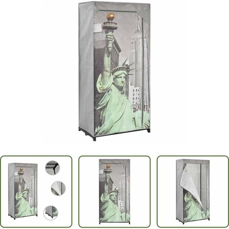 Kleiderschrank Stoff - Kleiderschrank 75×45×160 cm New York Stoff (1/5)