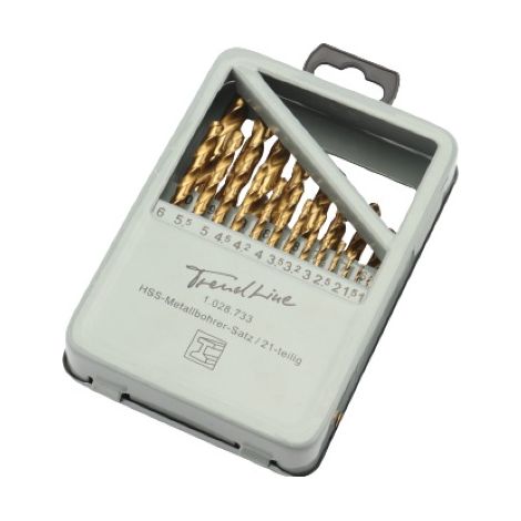 TrendLine Bohrer-Set für Metall 21-teilig Rundschaft Metallbohrer (1/3)
