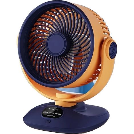Ventilador circulador de aire recargable con velocidad ajustable, color naranja marino. (1/2)