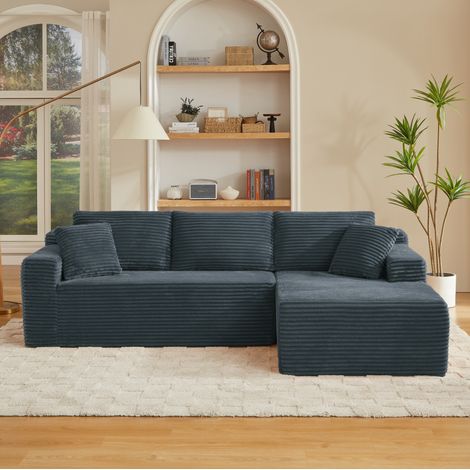 Sofá modular chaise longue 2 piezas gris oscuro OKMYHOME (1/5)