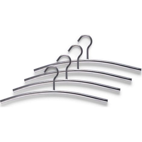 Zeller 17121 Gruccia per Abiti, Stainless Steel, Argento, 43.5x1.6x15 cm, 4 Unità