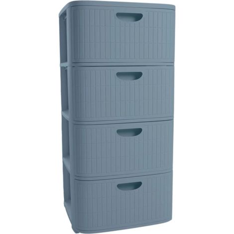 Cassettiera Mobile Domus con 4 Cassetti Smoky Blue 40 x 40 x 80 cm