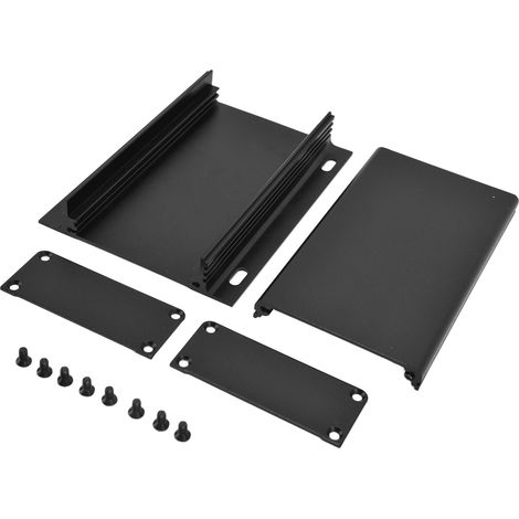 Boîtier électrique en alliage d'aluminium pour projet, coffret divisé 25 x 84 x 110 mm, plaque noire mate (1/5)