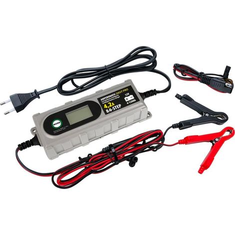 Caricabatteria Per Veicoli Con Clips Per Batteria 12v - 4,2a