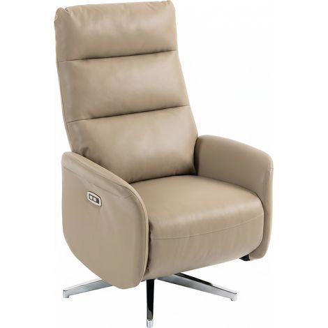 Fauteuil relax électrique inclinable à 160° avec repose-pieds, marron (1/5)