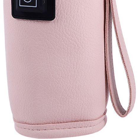 Chauffe-biberon USB à trois réglages de température, fermeture Velcro, chauffe-biberon portable, couleur cuir, rose. (1/5)