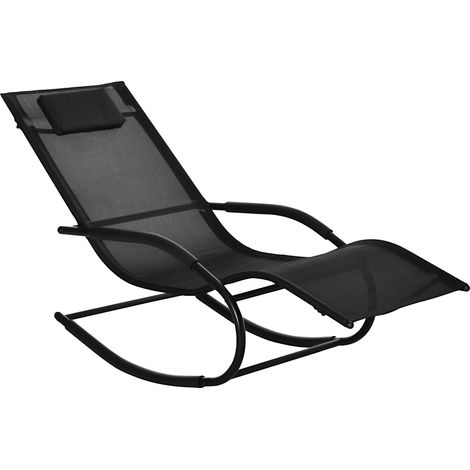 Chaise longue à bascule YORGOS noire (1/5)