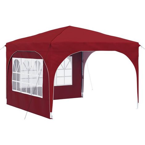 Tente de réception portable couleur bordeaux 290 x 290 x 245 cm (1/5)