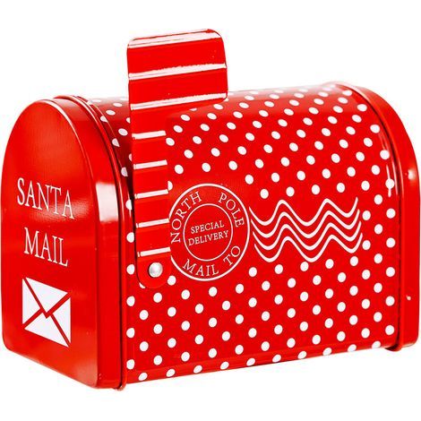Kreativer und niedlicher Weihnachtsbriefkasten, einfach anzubringende Ornamente, 13 x 8 x 9,5 cm, Rot, hochwertige Verarbeitung, geeignet für Hochzeiten, Geburtstage und als Dekoration. (1/5)