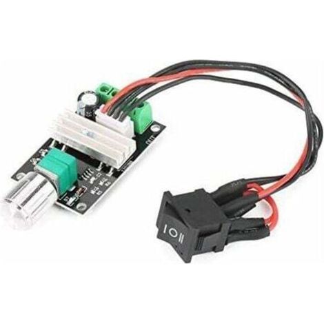 Regolatore di velocità per motore 12V, regolatore per motore CC, 6V, 12V, 24V, 3A, PWM, reversibile con interruttore (1/4)