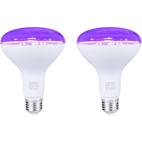 2 x E26 15W UV-Ultraviolett-Lampe, schwarze Leuchtstoffröhre mit Bewegungsmelder, 220V/110V, Heim-, DJ- und Partydekoration