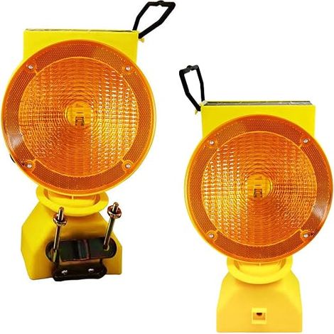 Solar Flashing Industrial Warning Lights with Hook, Safety Warning Lights, 3 Lighting Modes for Road Construction and Emergencies