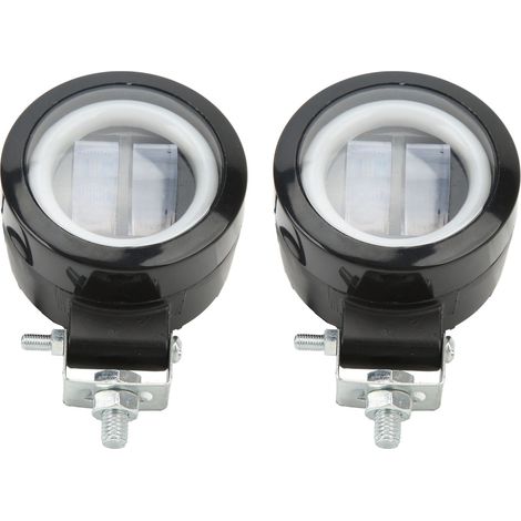 2x Phares antibrouillard LED 20W 6500K pour moto camion 4x4 SUV quad éclairage extérieur bâtiment IP68 lentille 4D alu noir (1/5)