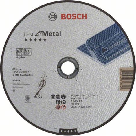Disque à tronçonner droit Best for Metal Rapido A 46 V BF 230 mm 22,23 mm 1,9 mm - 2608603522 (1/2)