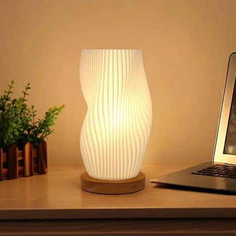 Petite lampe de table pour chambre coucher veilleuse raye de style rtro mini lampe de chevet pour salon YYV (1/4)