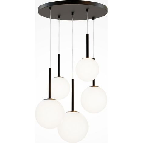 Maytoni Basic form Maytoni Basic Form Plafonnier Suspendu Moderne à 5 Lumières Noir Mat E14