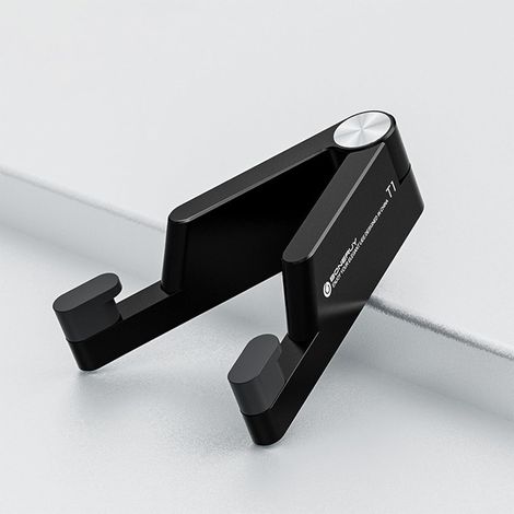 Support de téléphone portable pour table, pliable et portable pour iPhone, smartphone, support universel compatible avec iPhone, Samsung, iPad, tablette, etc. (noir) (1/5)