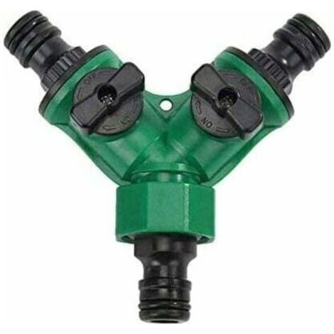 3/4"Y Distributeur 2 Voies pour Tuyaux d'arrosage, Répartiteur d'eau pour Tous Les Robinets, Universel, Réglable (1/5)
