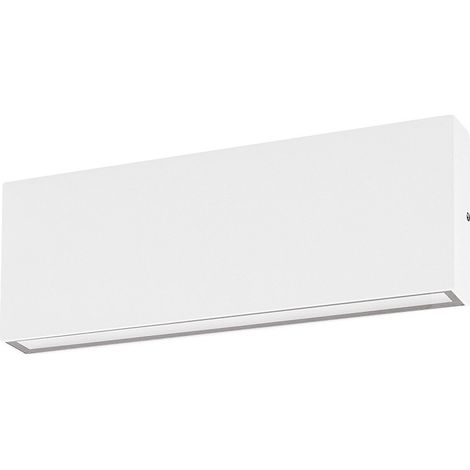 Applique da Parete GES2213 in Alluminio Bianco Opaco 2x10W IP65 Biemissione con Temperatura Luce Selezionabile 3000K/4000K/5000K - Gea Luce (1/2)