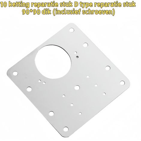 10 - Plaque de réparation pour charnière - Pour la fixation des charnières de meubles et d'armoires de cuisine - Haute stabilité - Plaque de réparation en forme de D de 90 x 90 mm (vis incluses) - Cou (1/5)