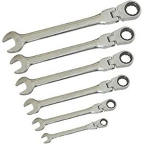 Trade Shop - Kombinierte Ratschenschlüssel mit Snout-Set 6pz Chrom Vanadiumstahl -