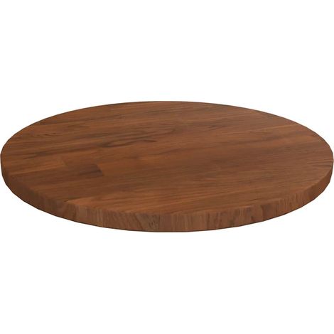 vidaXL Dessus de table rond Marron foncé Ø30x1,5cm Chêne massif traité (1/4)