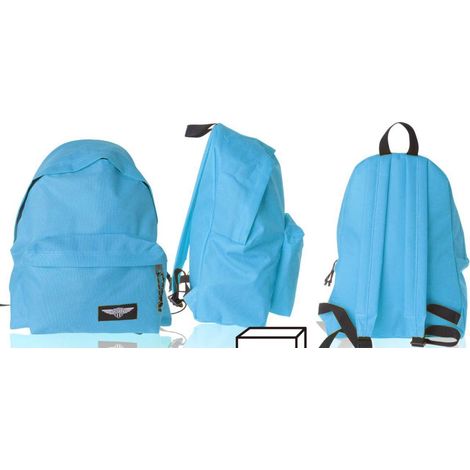MOCHILA ECO GRANDE CREMALLERA AZUL