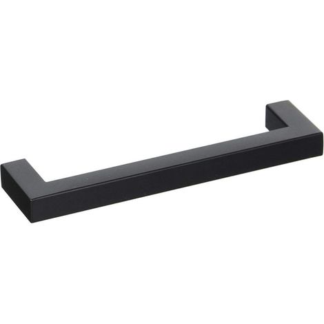 Lot de 2 poignées d'armoire noires (entraxe 96 mm) poignées de tiroir poignées d'armoire de cuisine commode noire quincaillerie moderne en acier inoxydable (1/5)