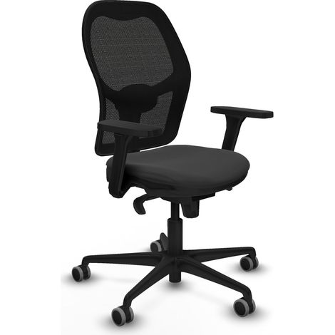 Jorquera sincro malla negra similpiel gris oscuro brazos 3D base nailon ruedas 65mm engomada (1/5)