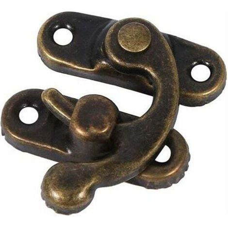 12 fermoirs à pression anciens gauche/droite avec cornet de verrouillage et vis, fermoirs pour loisirs créatifs pour sacs, bois, boîtes à bijoux, décorations, cadeaux décoratifs, caisses à vin en bois (1/5)