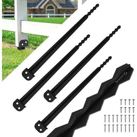TolleTour 4 piezas soporte para poste para clavar 500 mm, fijación robusta para postes de madera cuadrada (1/5)