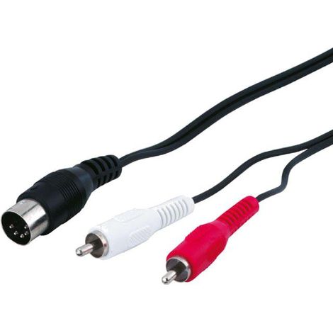 Câble DIN 5 broches mâle vers double RCA mâle 1,5 m – Transmission audio haute qualité – Construction robuste pour studios et home cinéma – Goobay (1/3)