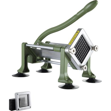 VEVOR Coupe-frites,trancheuse de pommes de terre avec lame en acier inoxydable de 3/8 pouces,coupe-pommes de terre manuel avec ventouses,ideal pour les pommes de terre,les frites,les concombres,les le