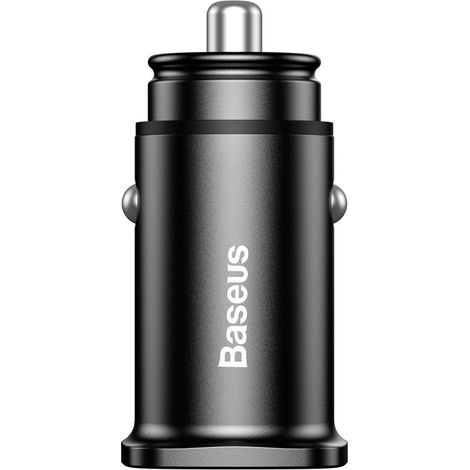 Cargador de coche inteligente cuadrado 2x USB QC3.0 Carga rápida 3.0 SCP AFC 30W Negro (1/5)