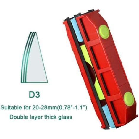 NALOOKAMIC Nettoyeur de vitres magnétique double face pour vitres magnétiques à double vitrage de 20 à 28 mm d'épaisseur, adapté aux vitres extérieures hautes ou difficiles d'accès (1/3)